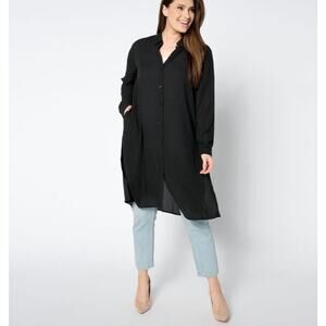 Susan Graver Every Day Regular Woven Georgette A-line Duster Size Small